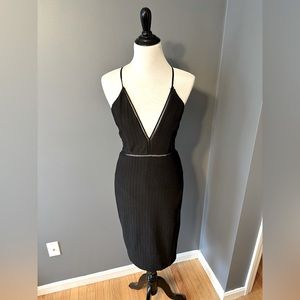 Black criss-cross back dress